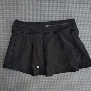 lululemon athletica Black Athletic Skort with Zip Waist Pocket